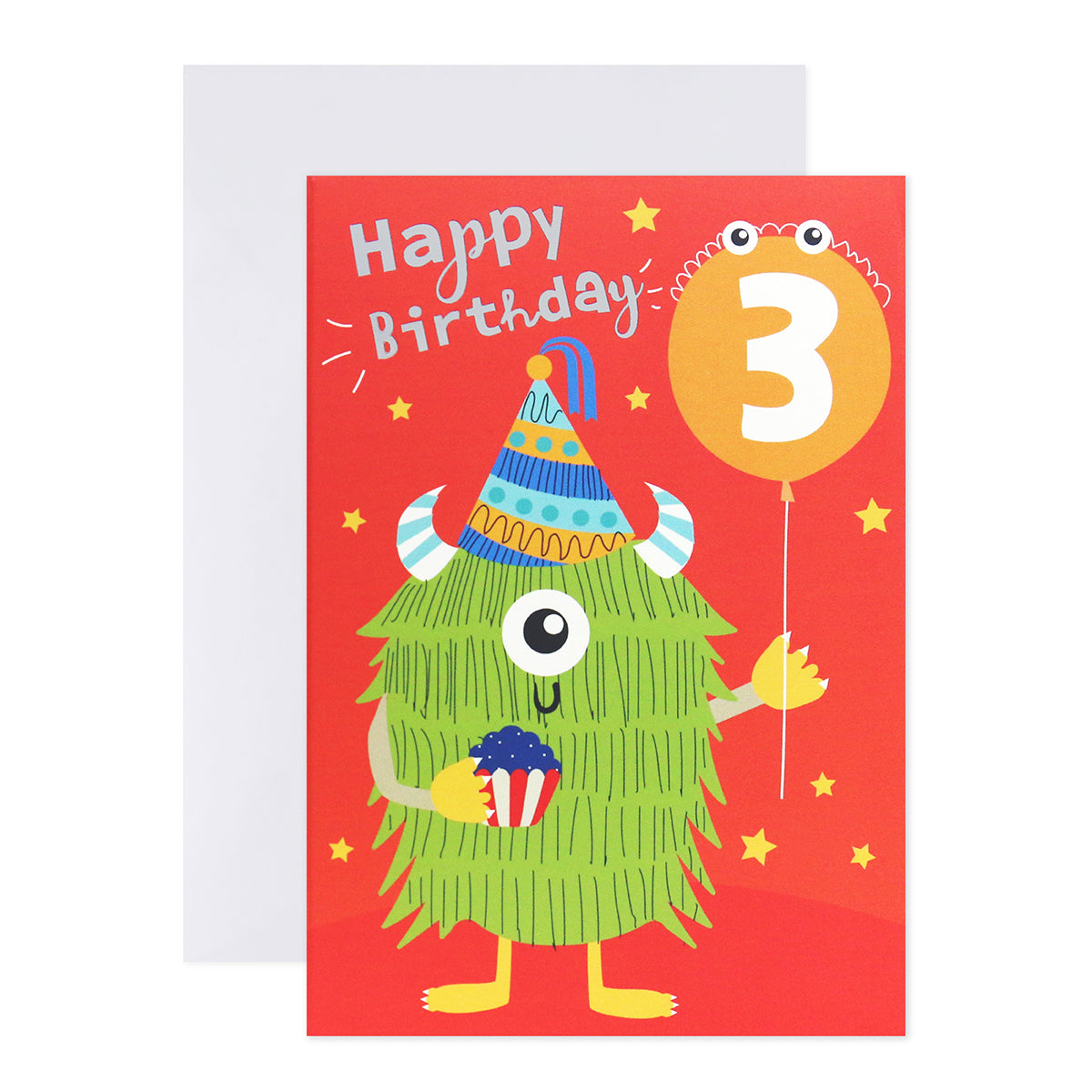 Connections from Hallmark 3rd Birthday Card - Monster & Cupcake