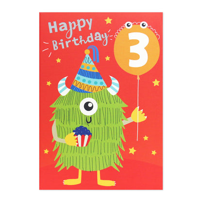 Connections from Hallmark 3rd Birthday Card - Monster & Cupcake