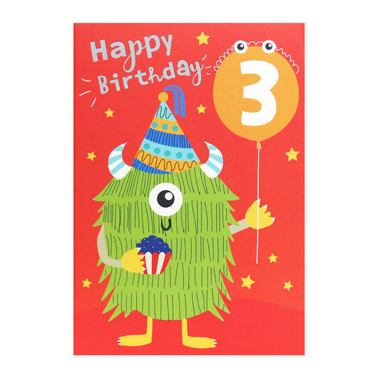 Connections from Hallmark 3rd Birthday Card - Monster & Cupcake