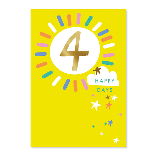 Connections from Hallmark Age 4 Birthday Card - Happy Days