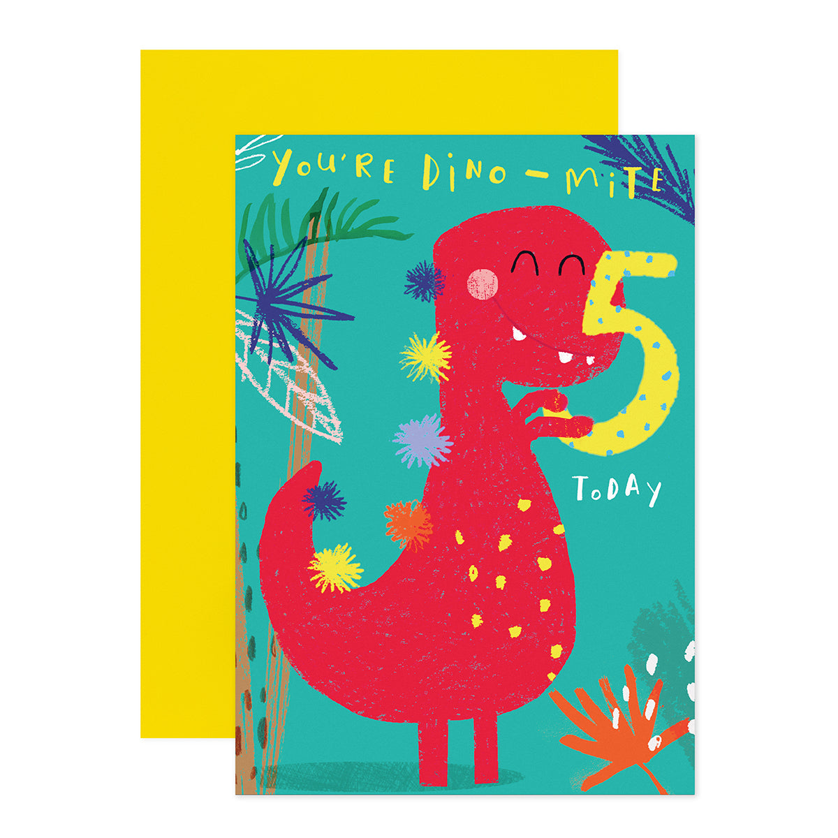 Connections from Hallmark 5th Birthday Card - Red Dinosaur