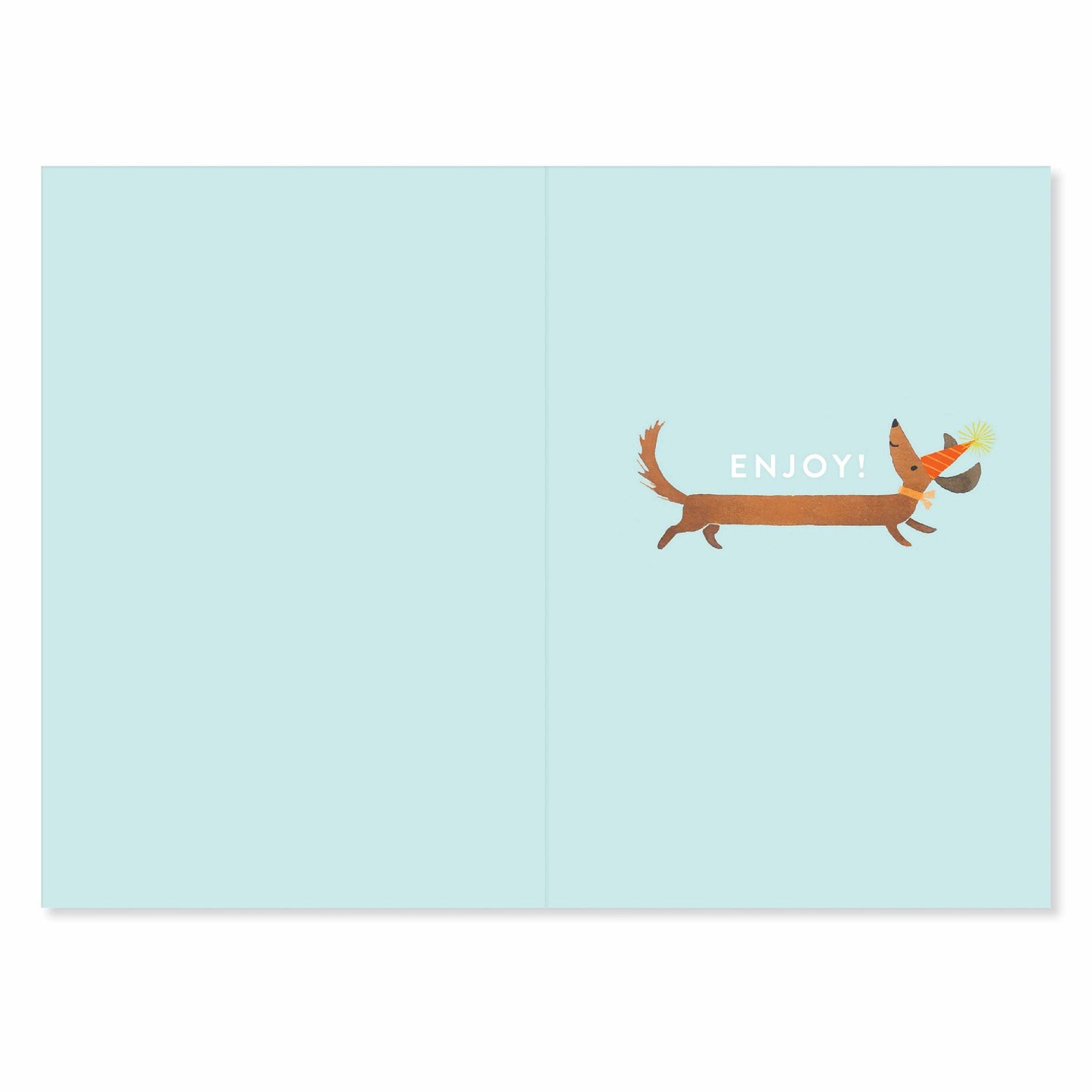 Connections from Hallmark Age 7 Birthday Card - Happy Days, inside view with playful illustration of a dog and the word 'ENJOY!'