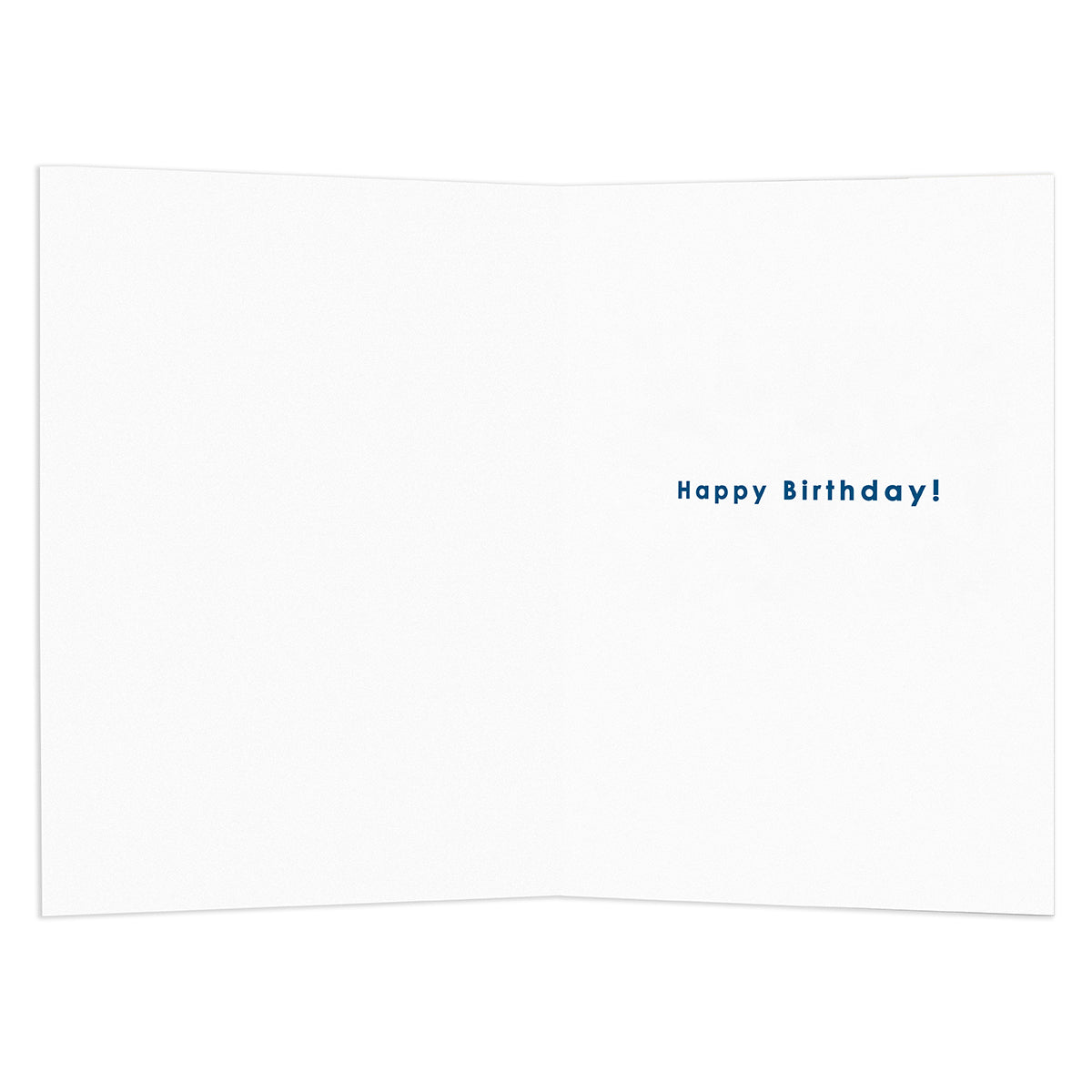 Connections from Hallmark Birthday Card - Eat, Sleep, Game, Repeat, inside view showing blue text 'Happy Birthday!' on white paper.