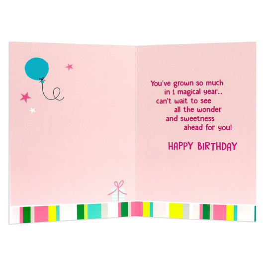 Connections from Hallmark 1st Birthday Card - Unicorn and Rainbow