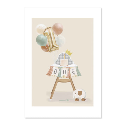 Connections from Hallmark Age 1 Birthday Card - 1st birthday balloons