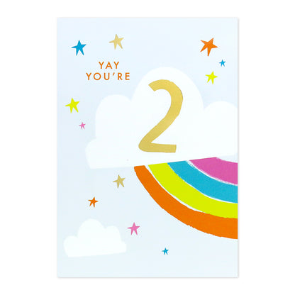 Connections from Hallmark 2nd Birthday Card - Rainbow & Cloud
