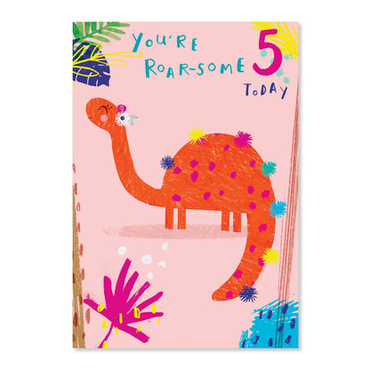 Connections from Hallmark Age 5 Birthday Card - You're roar-some 5 today