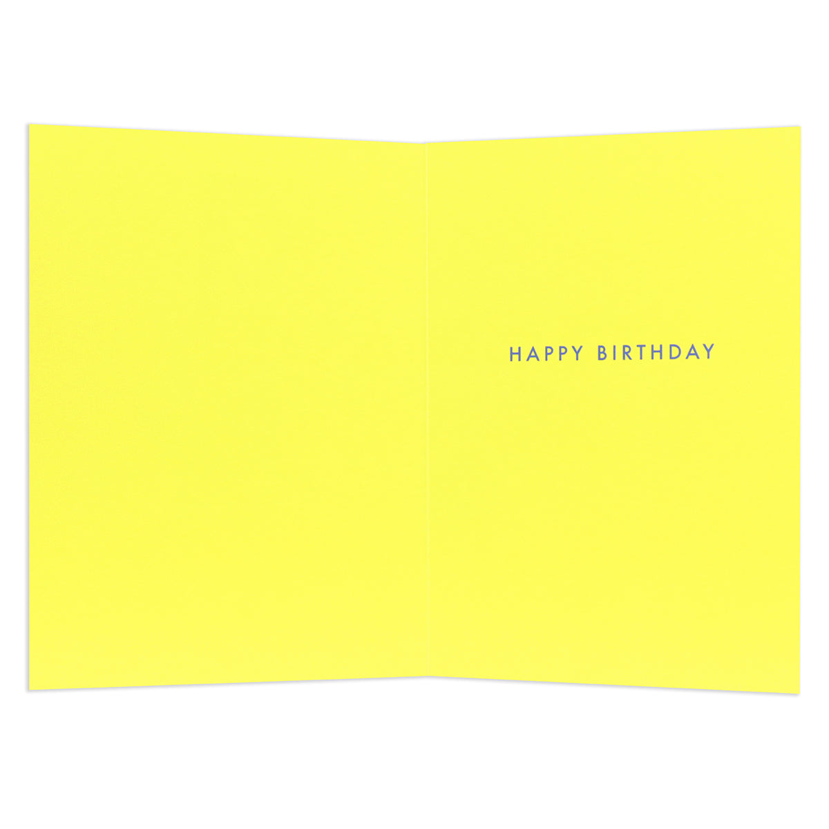 Connections from Hallmark 9th Birthday Card - Rainbow & Stars interior featuring bright yellow paper with printed 'Happy Birthday' message in blue