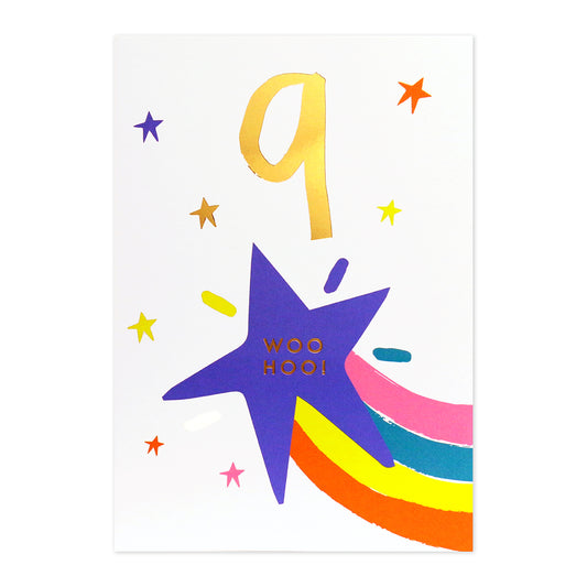 Connections from Hallmark 9th Birthday Card - Rainbow & Stars