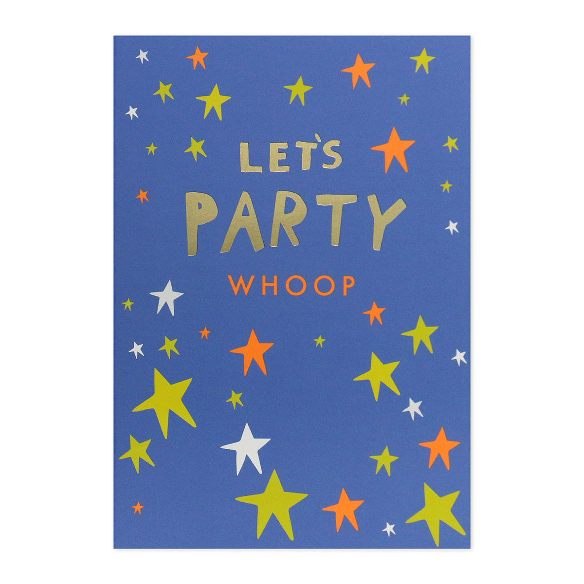 Connections from Hallmark Birthday Card - Neon Let's Party featuring colourful neon stars and playful lettering in a flat lay design.