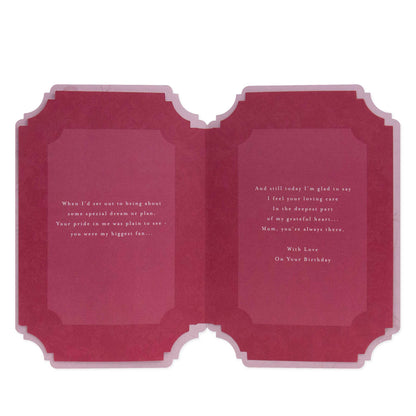 Hallmark Mum Birthday Card - Love you Mum inner view, featuring heartfelt message on textured pink cardstock.