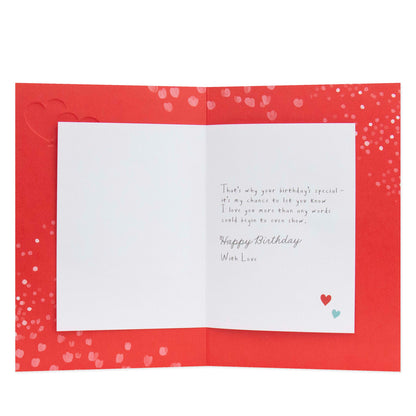 Hallmark Love Birthday Card - For the one I love on your Birthday