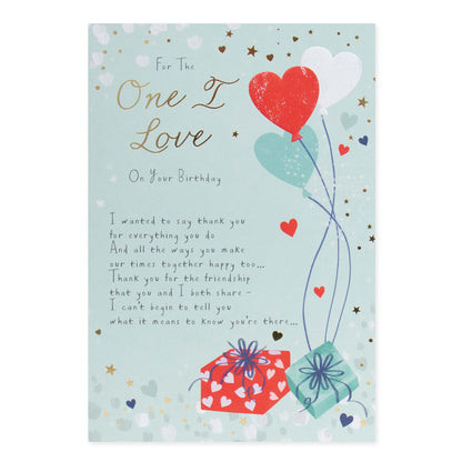 Hallmark Love Birthday Card - For the one I love on your Birthday