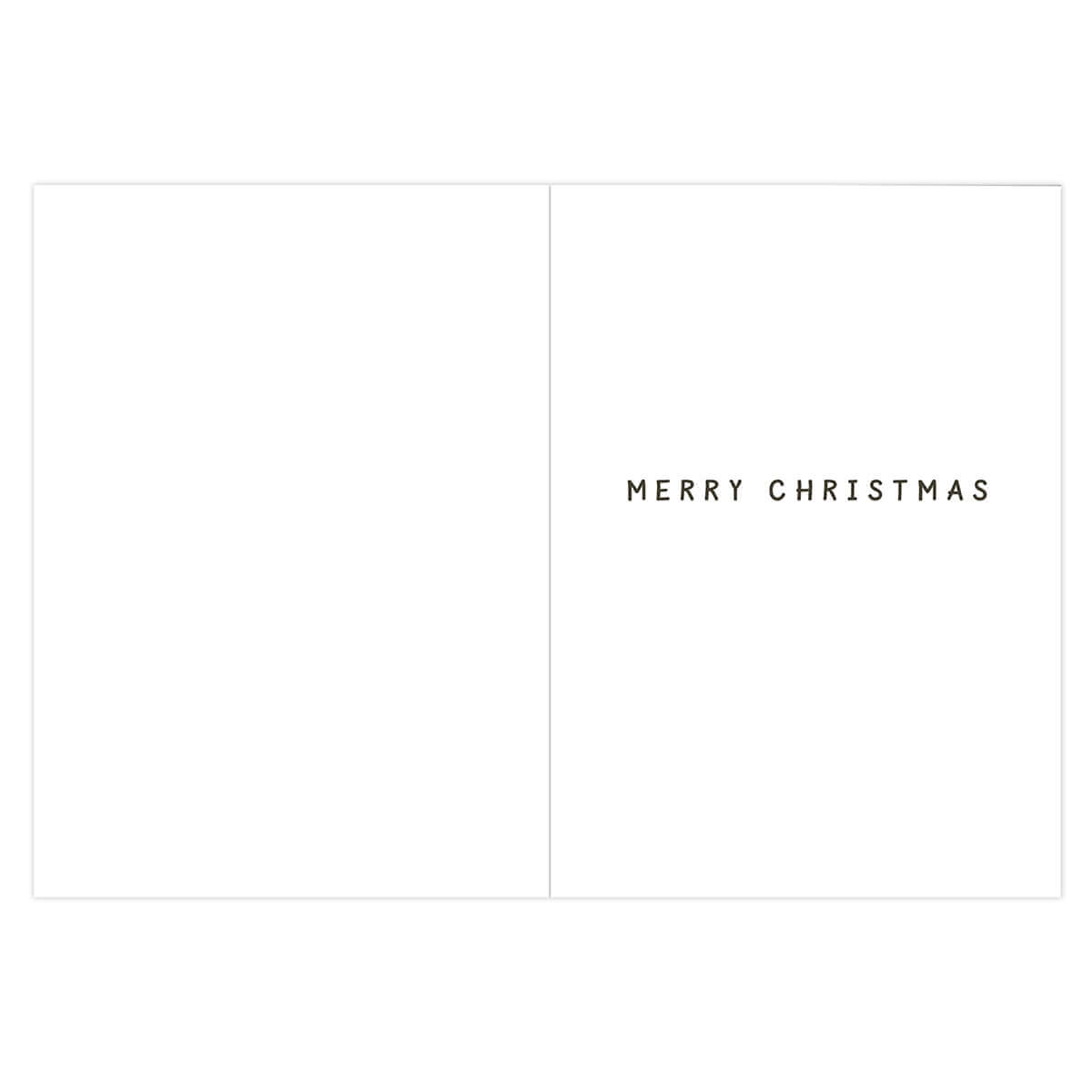 Hallmark Boxed Christmas Cards 8 Pack - Festive Gingerbread interior showing the printed message ‘MERRY CHRISTMAS’.