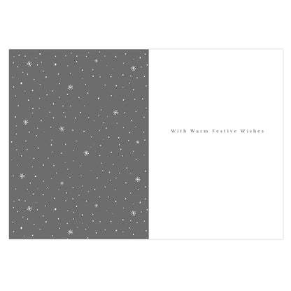 Hallmark Boxed Christmas Cards 10 Pack - 12 Days of Christmas, open card design featuring grey snowflake pattern and festive message.