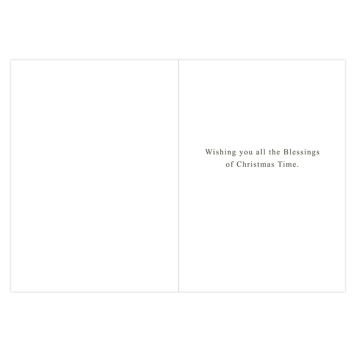 Hallmark Boxed Christmas Cards 10 Pack - Joy & Peace inside message featuring grey text wishing blessings of Christmas time on a blank card.