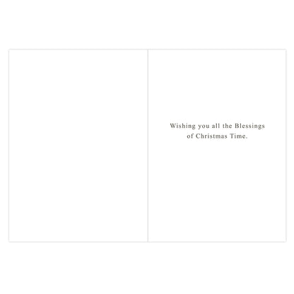 Hallmark Boxed Christmas Cards 10 Pack - Joy & Peace inside message featuring grey text wishing blessings of Christmas time on a blank card.