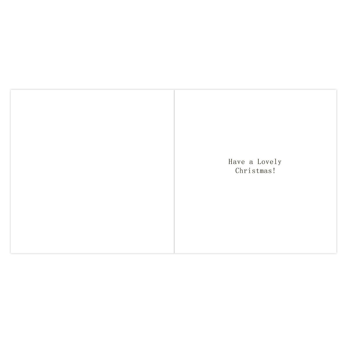 Hallmark Boxed Christmas Cards 10 Pack - Little Angels, inside view showing message 'Have a Lovely Christmas!' on white pages.