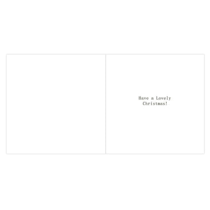 Hallmark Boxed Christmas Cards 10 Pack - Little Angels, inside view showing message 'Have a Lovely Christmas!' on white pages.