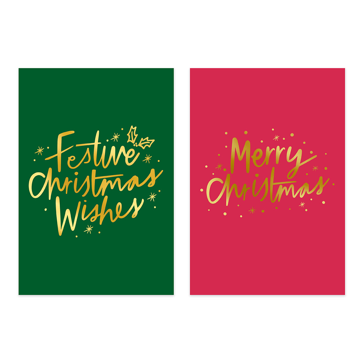Hallmark Boxed Christmas Cards 10 Pack - Festive Christmas Wishes featuring green and pink designs with gold foil lettering and festive illustrations.