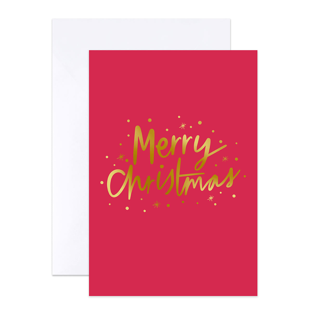 Hallmark Boxed Christmas Cards 10 Pack - Festive Christmas Wishes featuring a red card with gold foil 'Merry Christmas' text and white envelope.