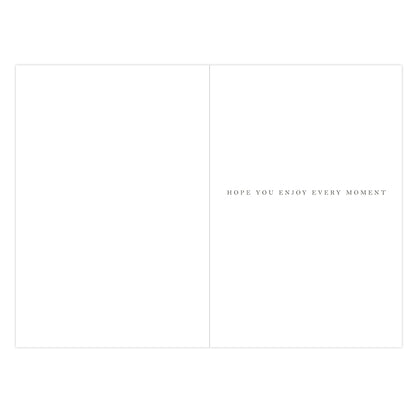 Hallmark Boxed Christmas Cards 10 Pack - Enjoy Every Moment, interior view showing the message ‘hope you enjoy every moment’ on a blank background.
