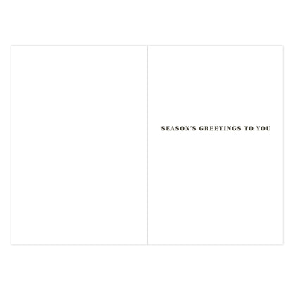 Hallmark Boxed Christmas Cards 10 Pack - Seasons Greetings, open card showing interior message 'Season's Greetings to You' in a simple design.