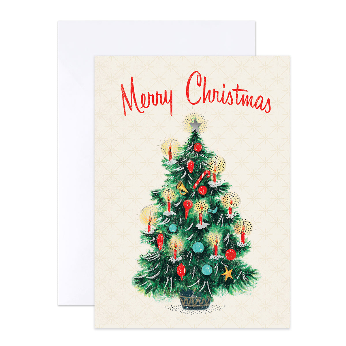 Hallmark Boxed Christmas Cards 20 Pack - Season's Magic featuring a retro Christmas tree illustration and 'Merry Christmas' greeting.