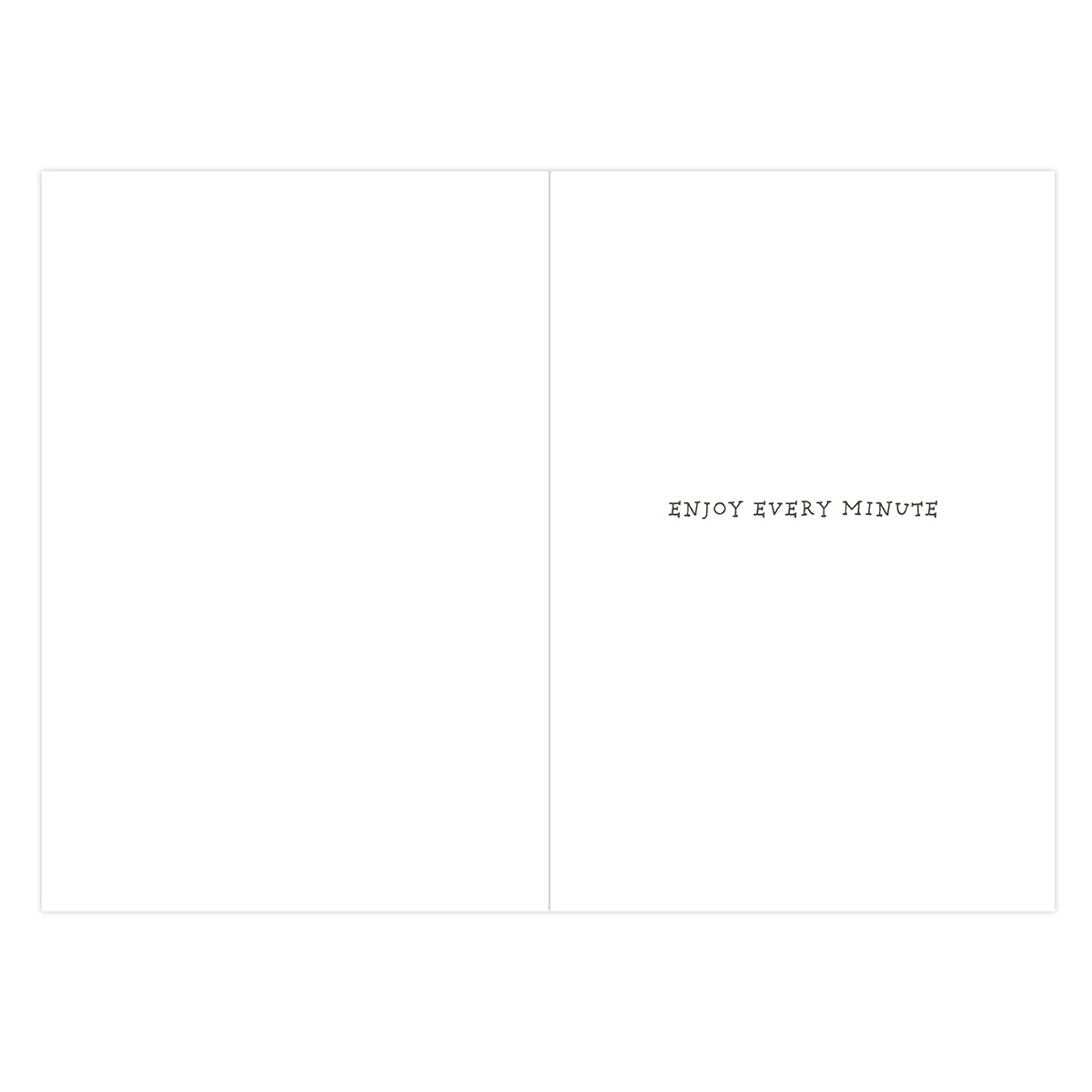 Hallmark Boxed Christmas Cards 10 Pack - Enjoy Every Minute, interior view of card, featuring the text 'Enjoy Every Minute' in elegant font.