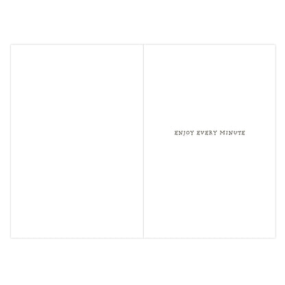 Hallmark Boxed Christmas Cards 10 Pack - Enjoy Every Minute, interior view of card, featuring the text 'Enjoy Every Minute' in elegant font.