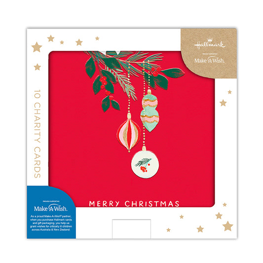 Hallmark Boxed Christmas Cards 10 Pack - Stockings & Baubles