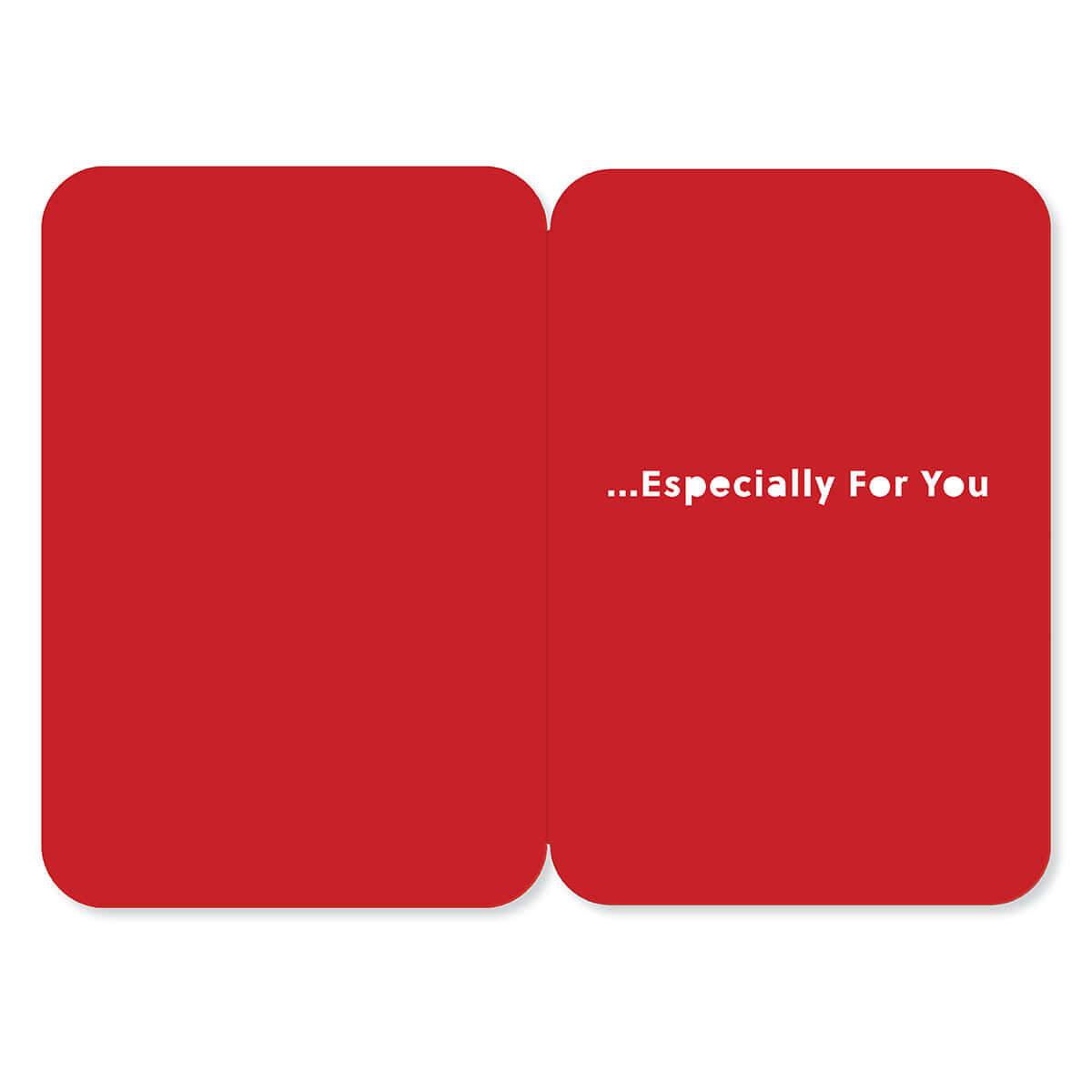 Hallmark Christmas Card - Wishes For You, inside view, red interior with the message ‘...Especially For You’