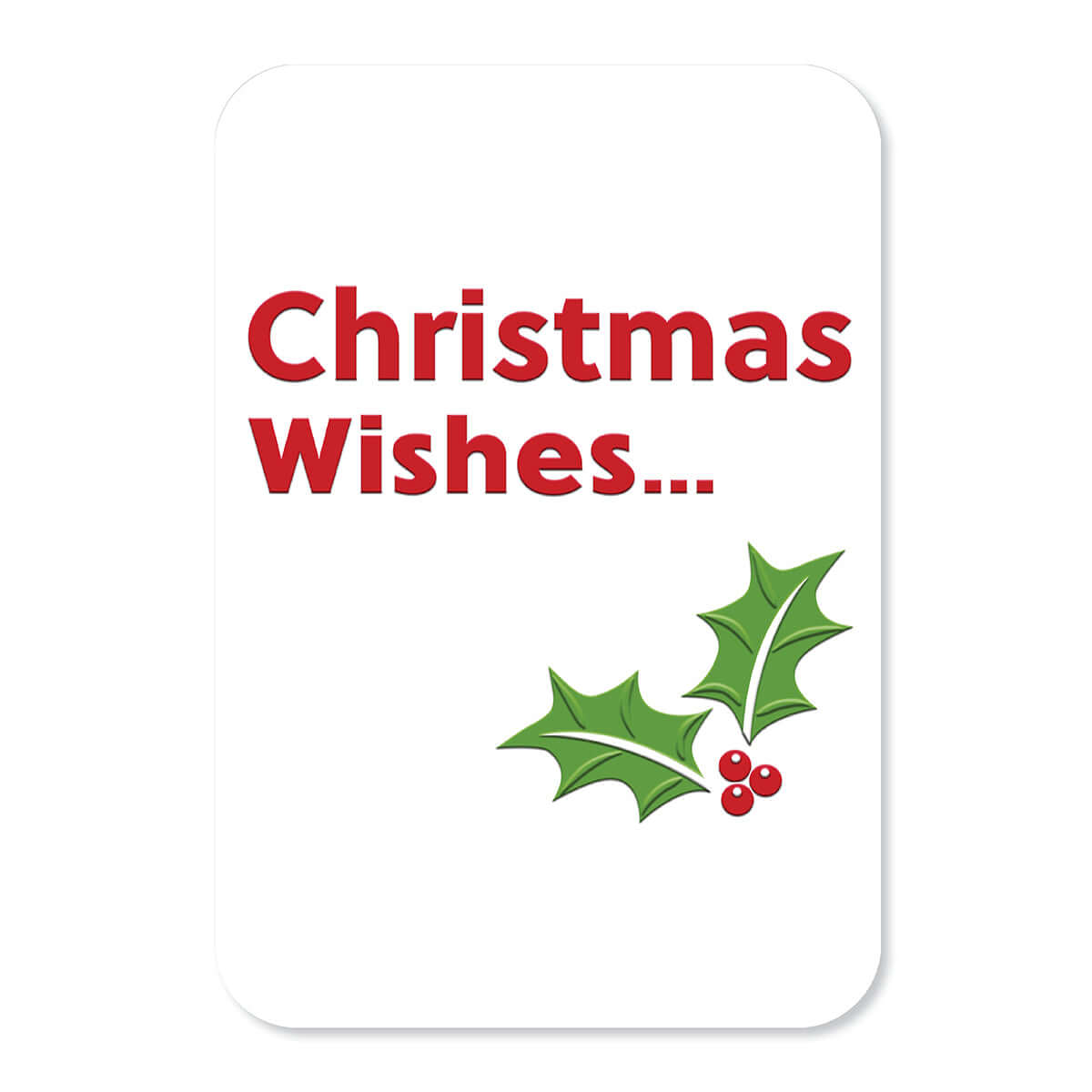 Hallmark Christmas card - Wishes For You featuring embossed holly illustration and bold red lettering on white background.