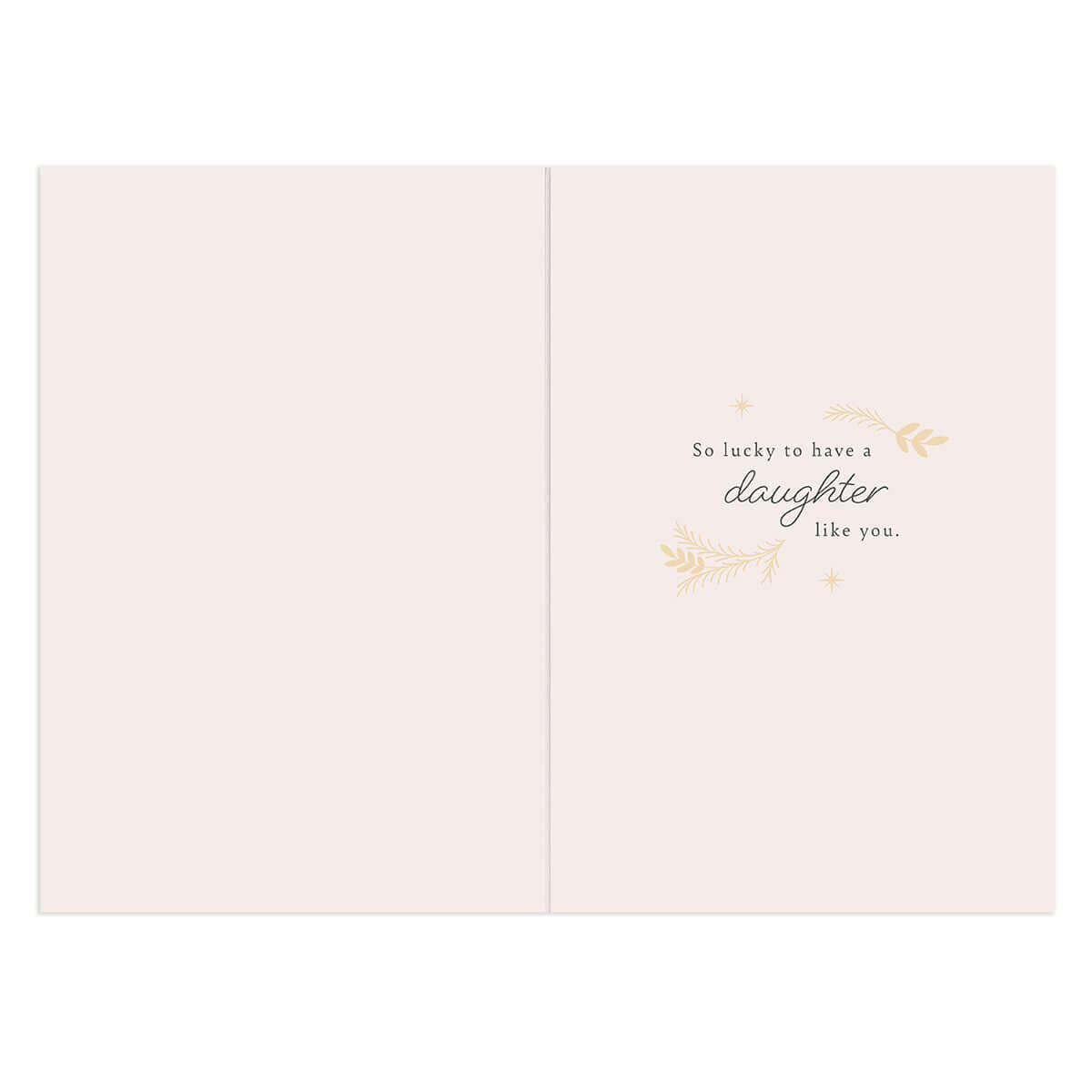 Hallmark Christmas Card - Amazing Daughter open layout featuring a heartfelt message, gold accents, and elegant design details.