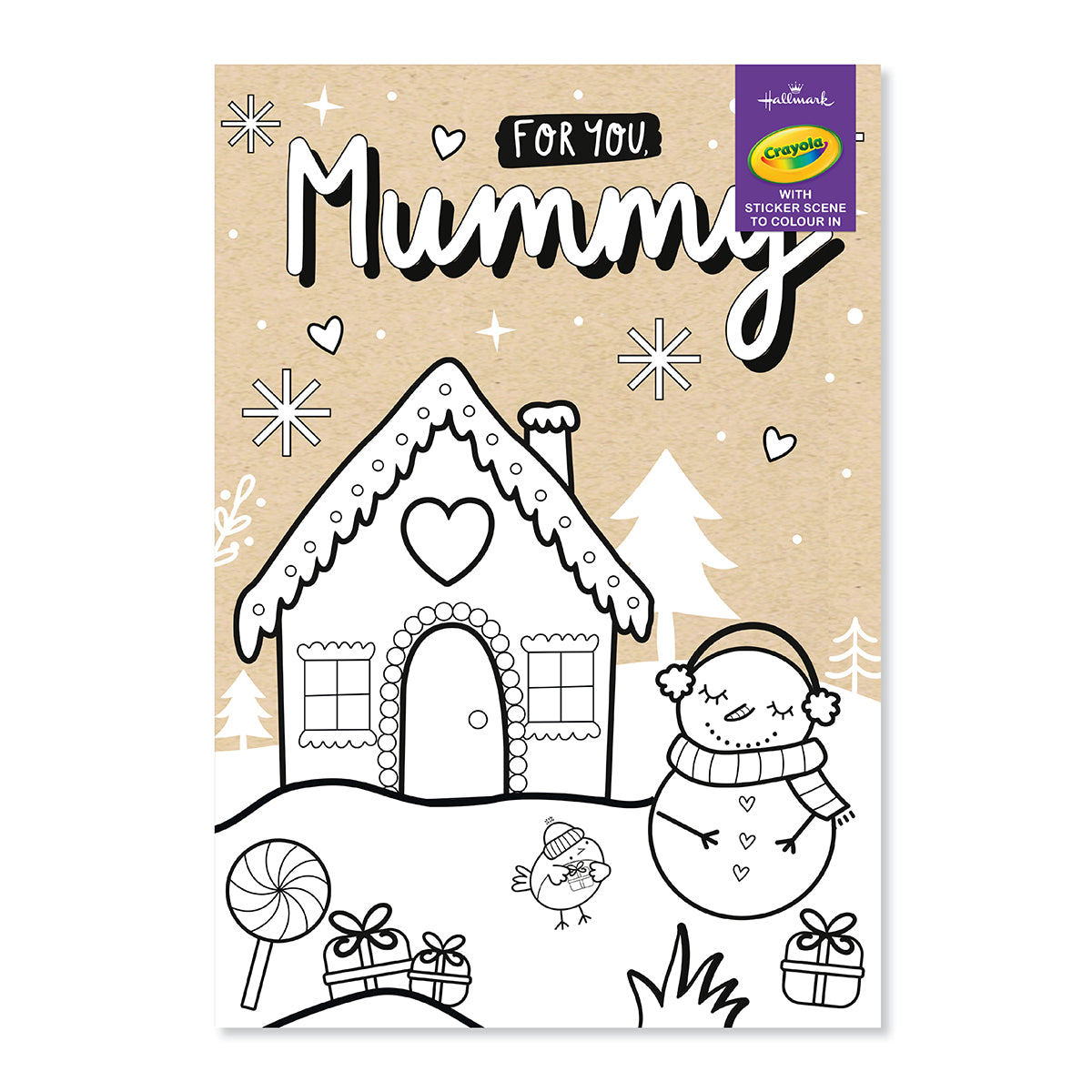 Hallmark Crayola Christmas Card For Mummy - Sticker & Colour