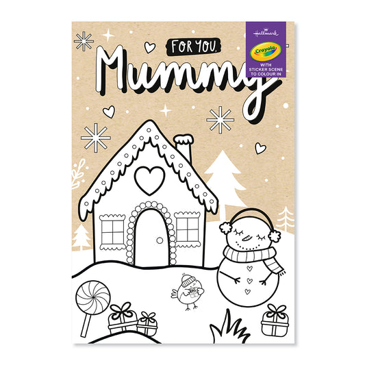 Hallmark Crayola Christmas Card For Mummy - Sticker & Colour