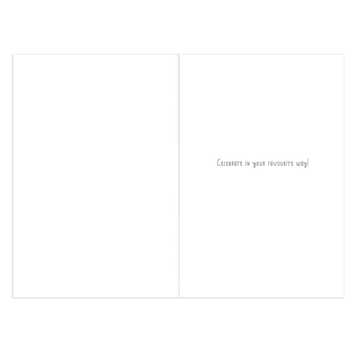 Hallmark Christmas Card - Niece interior view showing message 'Celebrate in your favourite way!' on white background.