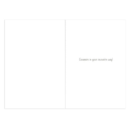 Hallmark Christmas Card - Niece interior view showing message 'Celebrate in your favourite way!' on white background.