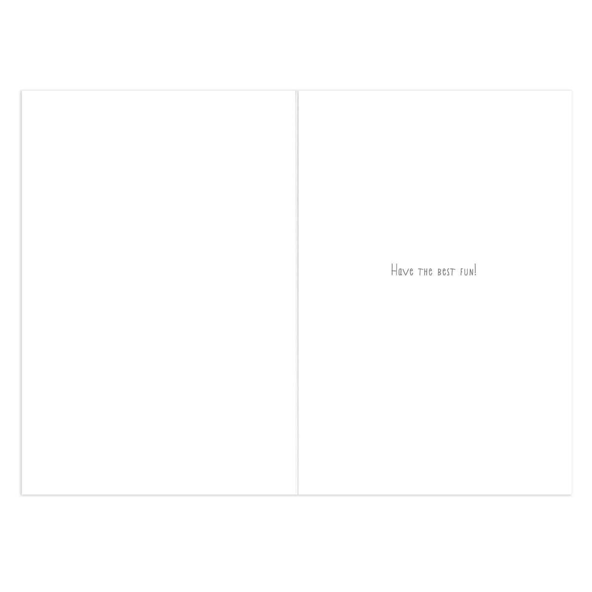 Hallmark Christmas Card - Nephew interior with handwritten message 'Have the best fun!' on a white background