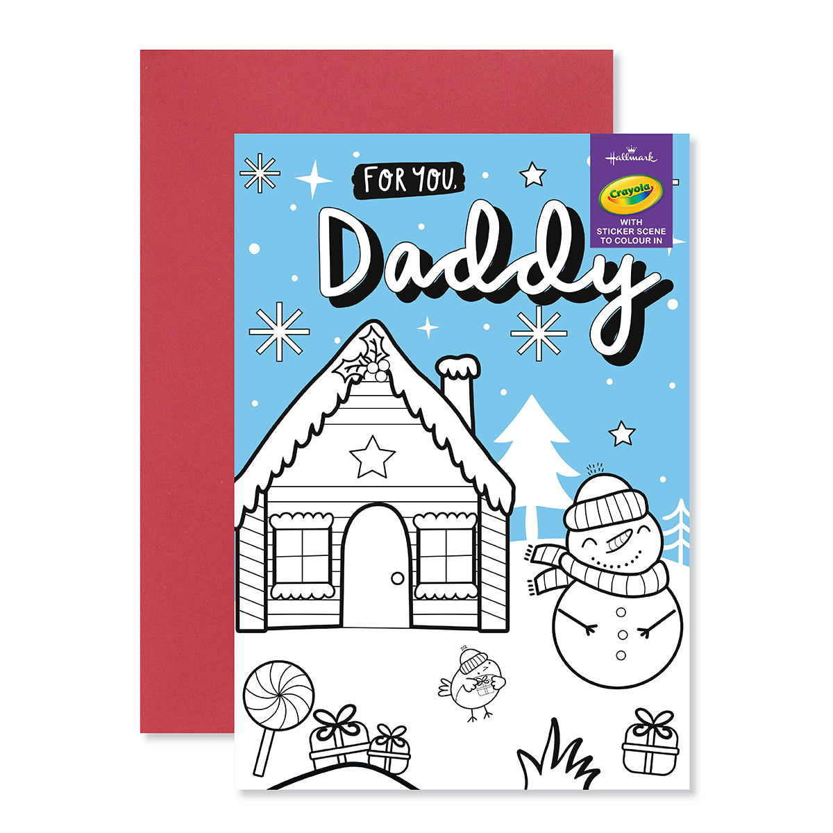 Hallmark Crayola Christmas Card For Daddy - Sticker & Colour