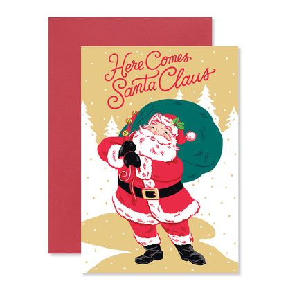 Hallmark Christmas Card Money Wallet & Gift Card Holder - Here Comes Santa