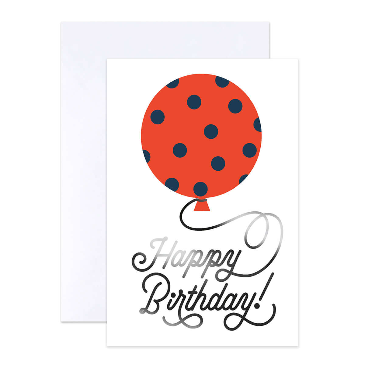Hallmark Multipack of 12 Birthday Cards - 4 designs, Balloons and Birthday Text featuring a red polka dot balloon and elegant typography.