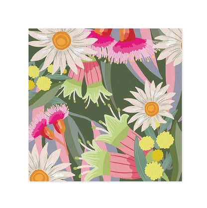 Hallmark x Christie Williams Gallery Blank Greeting Card - Correa Calypso featuring vibrant floral illustration with daisies and native plants.