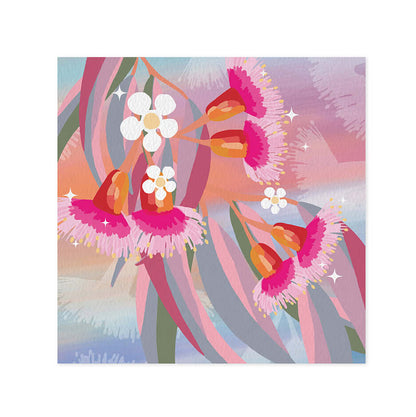 Hallmark x Christie Williams Gallery Blank Greeting Card - Hyper Eucalyptus featuring vibrant floral illustration by Christie Williams in soft pastel tones.