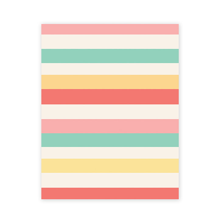 Hallmark Flat Wrapping Paper - Pastel Stripes, premium flat sheet with pastel pink, yellow, red, mint and white stripes.