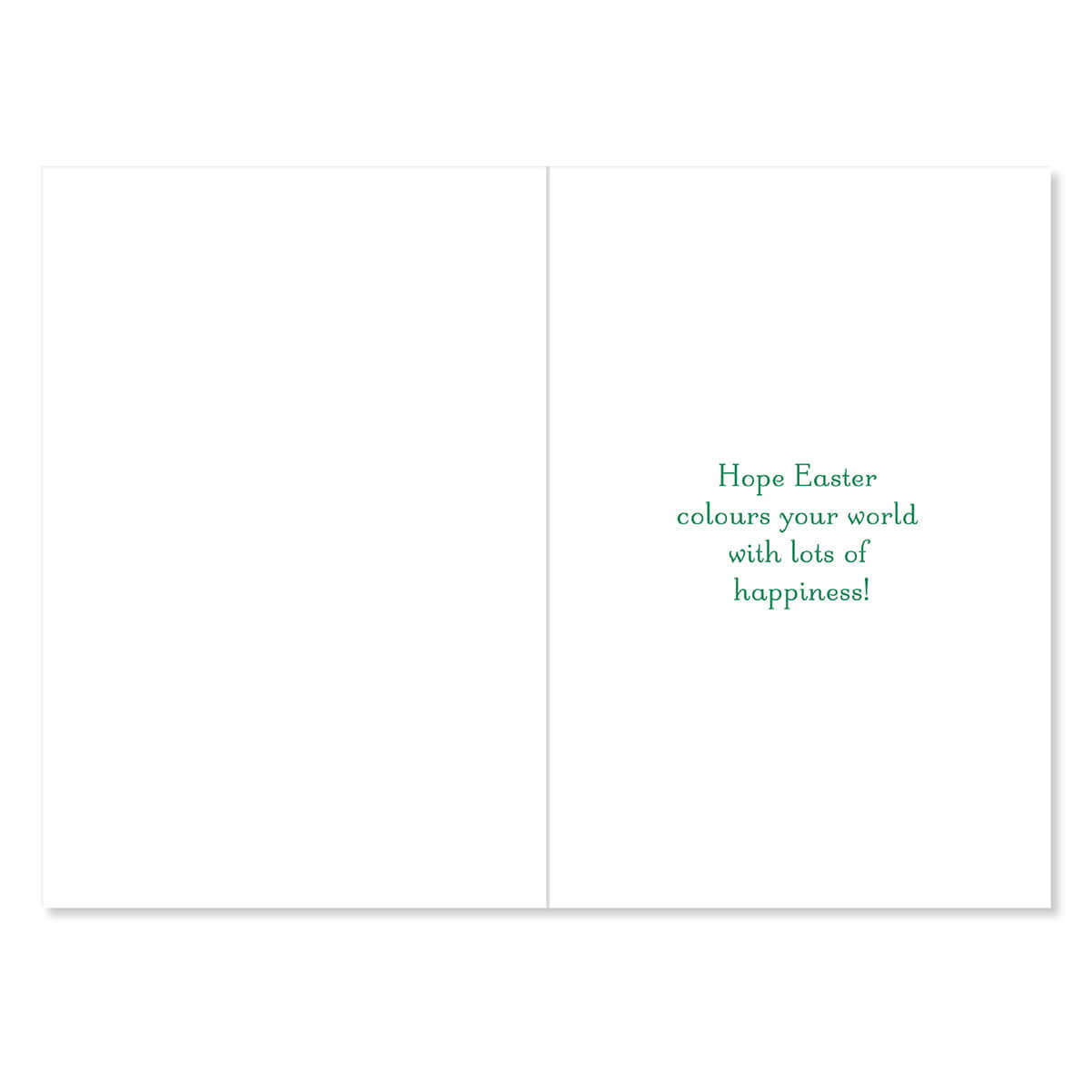 Greeting card with Easter message on a white background