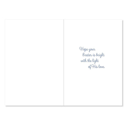 Greeting card with Easter message on a white background