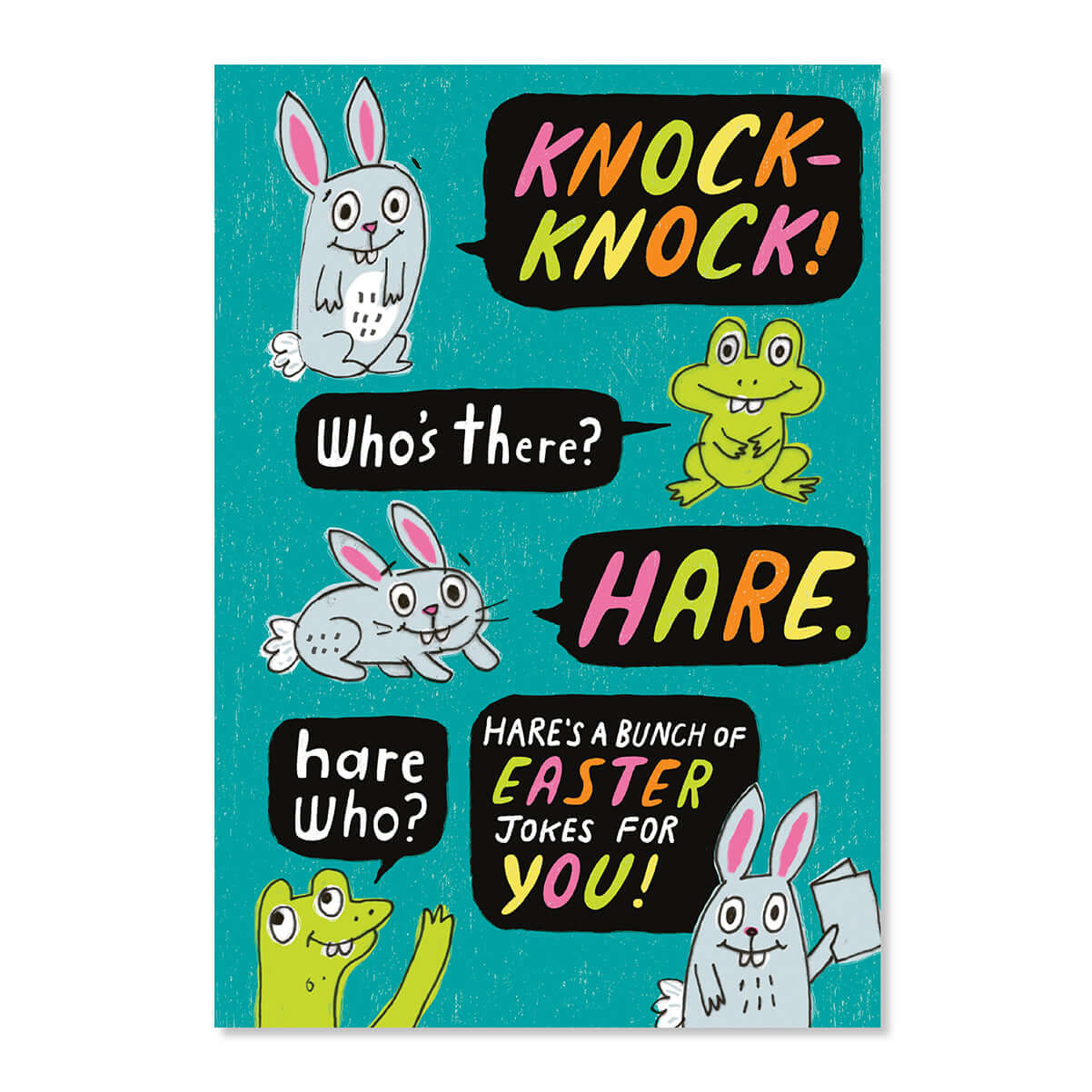 Children's book cover with cartoon characters and Easter-themed text on a blue background