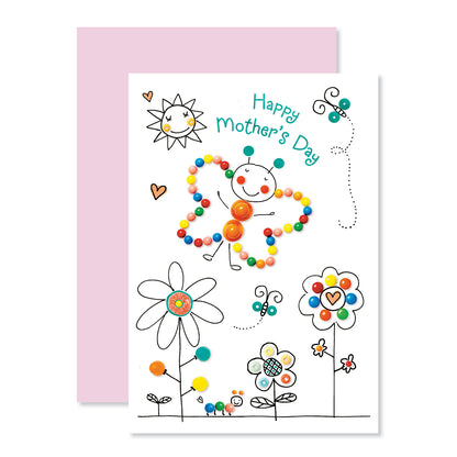 Hallmark Mother's Day Card - Everything Good, illustrated card with a butterfly and flowers, pink envelope background