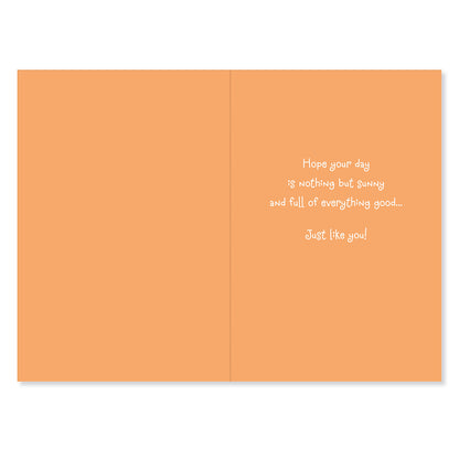 Hallmark Mother's Day Card - Everything Good inside view with orange background and handwritten message for Mother's Day.